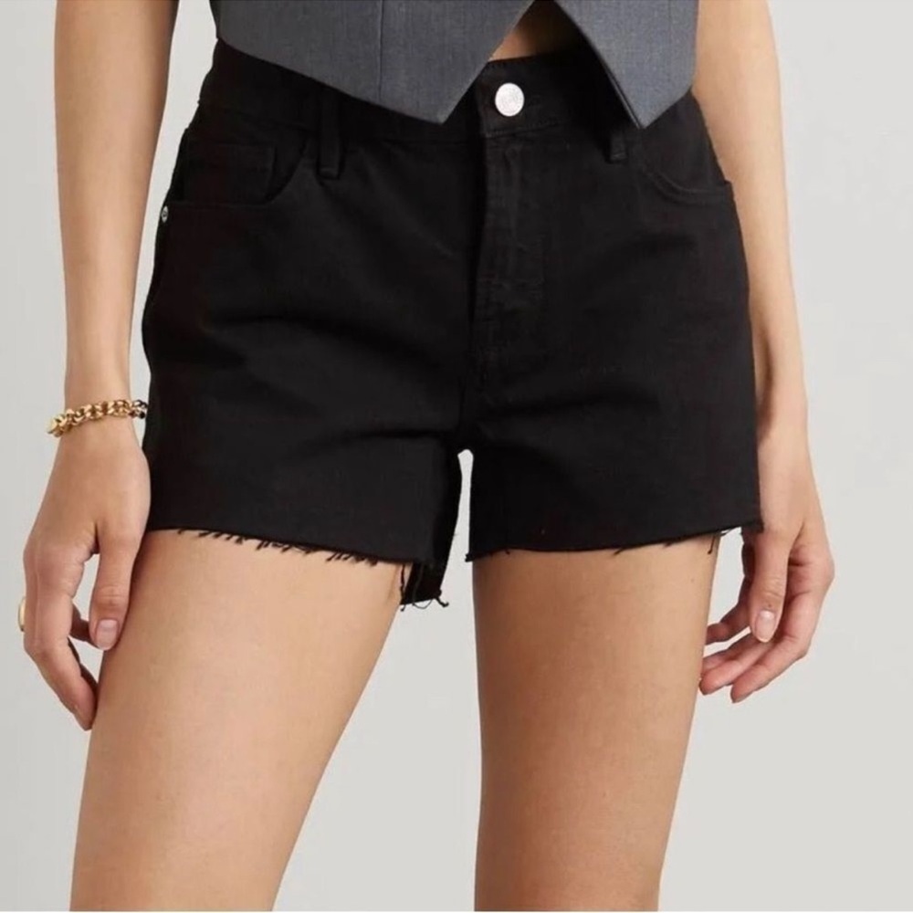 NWT FRAME Black denim cutoff shorts size 23